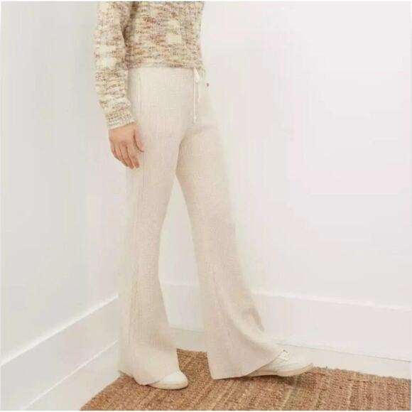 American Eagle Waffle Knit Flare Pull On Drawstring Waist Sz Small Pockets‎ Cozy - Picture 1 of 14